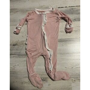 Kickee Pants Pink Ruffle Footie 0-3m